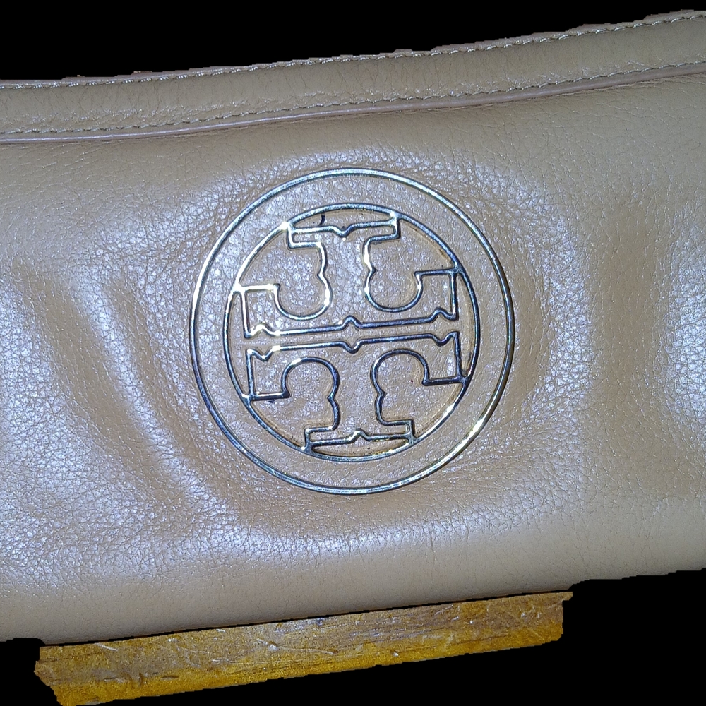 Tory Burch Black Leather Zip-Pull Charm with Gold Hardware